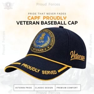 CAPF Proudly Served Blue Baseball Cap for Veterans - Premium Quality