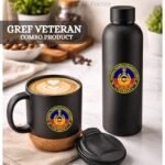 GREF Veteran Matte Finish Bottle & Coffee Mug Combo Set
