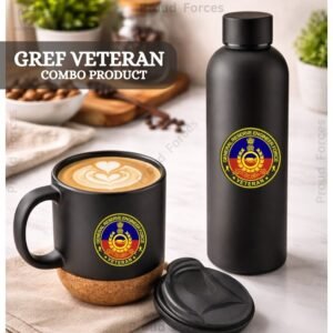 GREF Veteran Matte Finish Bottle & Coffee Mug Combo Set
