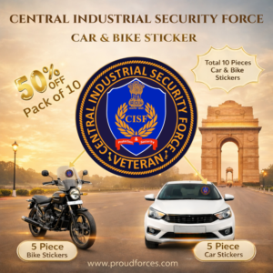 Premium Quality Central Industrial Security Force (CISF) Veteran Car & Bike Stickers