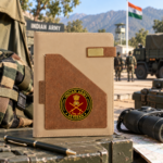 Indian Army Veteran Office Notebook with Phone & Pen Holder