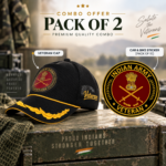 Indian Army Officer Veteran Cap & Sticker Combo