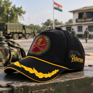 Indian Army Officer's Veteran Baseball Cap (Black Color) – Premium Quality