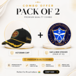 Assam Refles Officer Veteran Cap & Sticker Combo