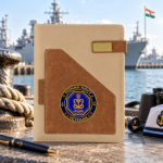 Indian Navy Veteran Office Notebook with Phone & Pen Holder