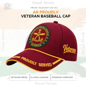 Assam Rifles Proudly Baseball Cap for Veterans(Maroon Color)- Premium Quality