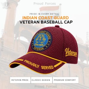 Indian Coast Guard Proudly Baseball Cap for Veterans(Maroon Color)- Premium Quality
